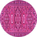 Round Machine Washable Persian Pink Traditional Rug, wshtr2616pnk