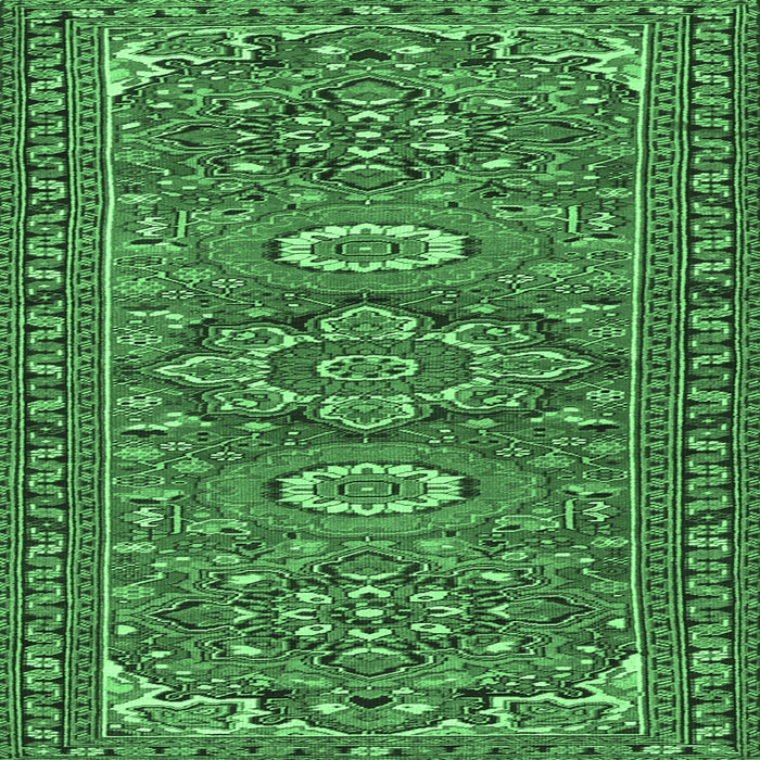 Square Machine Washable Persian Emerald Green Traditional Area Rugs, wshtr2616emgrn