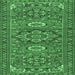 Square Machine Washable Persian Emerald Green Traditional Area Rugs, wshtr2616emgrn