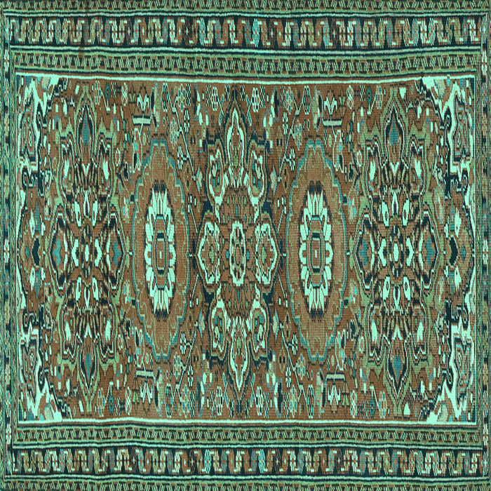 Square Machine Washable Persian Turquoise Traditional Area Rugs, wshtr2616turq