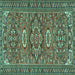 Square Machine Washable Persian Turquoise Traditional Area Rugs, wshtr2616turq