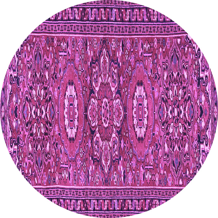 Round Machine Washable Persian Purple Traditional Area Rugs, wshtr2616pur