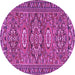 Round Machine Washable Persian Purple Traditional Area Rugs, wshtr2616pur