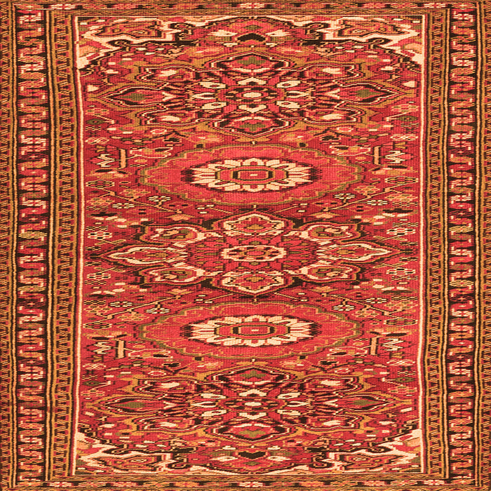 Round Machine Washable Persian Orange Traditional Area Rugs, wshtr2616org