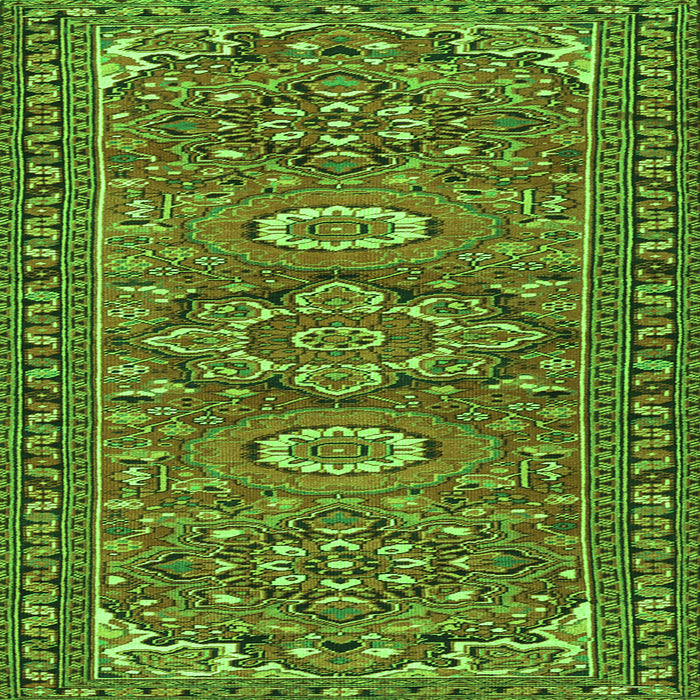 Round Machine Washable Persian Green Traditional Area Rugs, wshtr2616grn