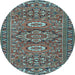 Round Persian Light Blue Traditional Rug, tr2616lblu