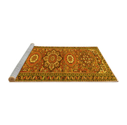 Sideview of Machine Washable Persian Yellow Traditional Rug, wshtr2616yw