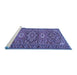 Sideview of Machine Washable Persian Blue Traditional Rug, wshtr2616blu