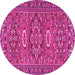 Round Persian Pink Traditional Rug, tr2616pnk