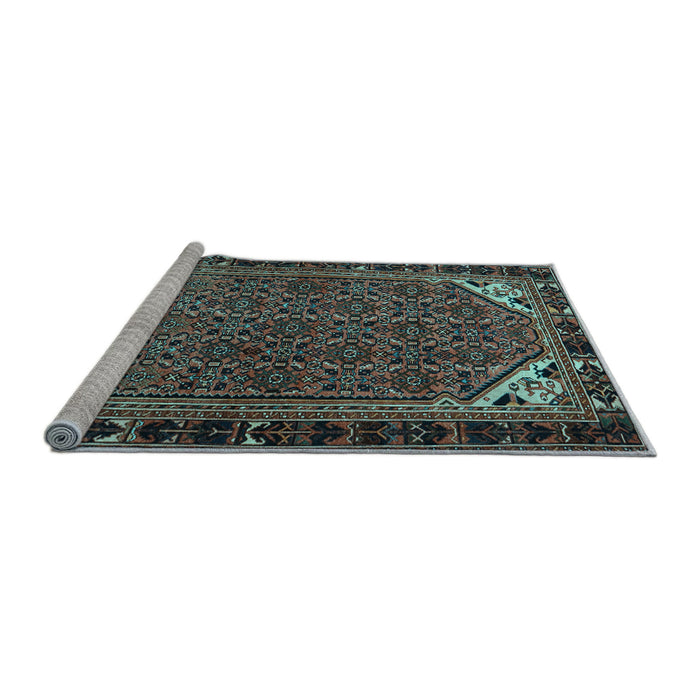 Sideview of Machine Washable Persian Light Blue Traditional Rug, wshtr2617lblu