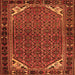 Round Machine Washable Persian Orange Traditional Area Rugs, wshtr2617org