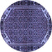 Round Persian Blue Traditional Rug, tr2617blu