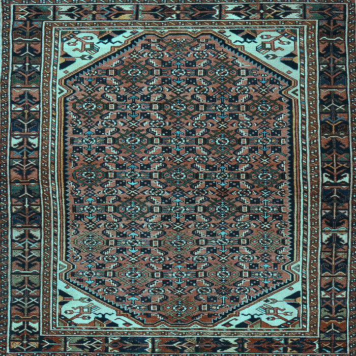 Square Machine Washable Persian Light Blue Traditional Rug, wshtr2617lblu