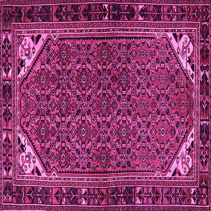 Square Machine Washable Persian Pink Traditional Rug, wshtr2617pnk