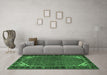 Machine Washable Persian Emerald Green Traditional Area Rugs in a Living Room,, wshtr2617emgrn