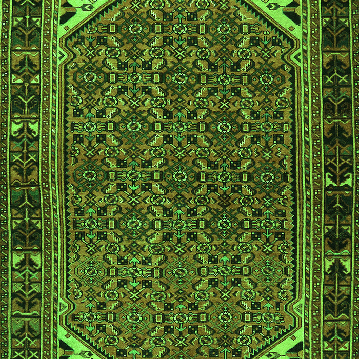 Serging Thickness of Machine Washable Persian Green Traditional Area Rugs, wshtr2617grn