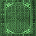 Square Machine Washable Persian Emerald Green Traditional Area Rugs, wshtr2617emgrn