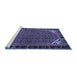 Sideview of Machine Washable Persian Blue Traditional Rug, wshtr2617blu