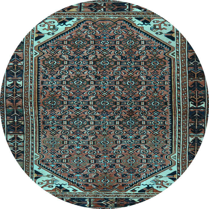 Round Persian Light Blue Traditional Rug, tr2617lblu