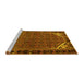 Sideview of Machine Washable Persian Yellow Traditional Rug, wshtr2617yw