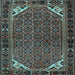 Square Persian Light Blue Traditional Rug, tr2617lblu