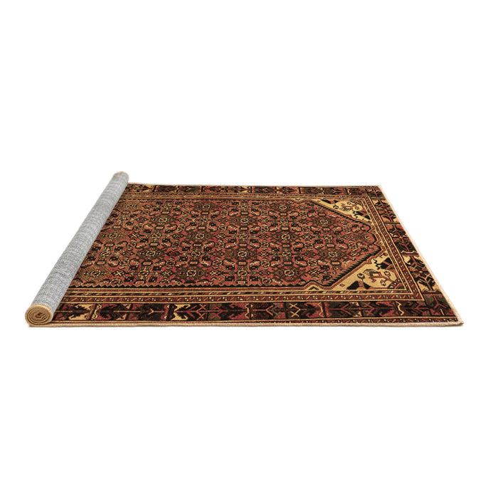 Sideview of Machine Washable Persian Brown Traditional Rug, wshtr2617brn