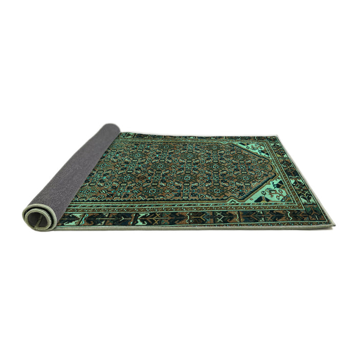 Sideview of Persian Turquoise Traditional Rug, tr2617turq