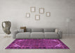 Machine Washable Persian Purple Traditional Area Rugs in a Living Room, wshtr2617pur