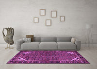 Machine Washable Persian Purple Traditional Rug, wshtr2617pur