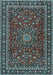 Machine Washable Persian Light Blue Traditional Rug, wshtr2618lblu