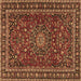 Square Persian Brown Traditional Rug, tr2618brn