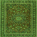 Round Machine Washable Persian Green Traditional Area Rugs, wshtr2618grn