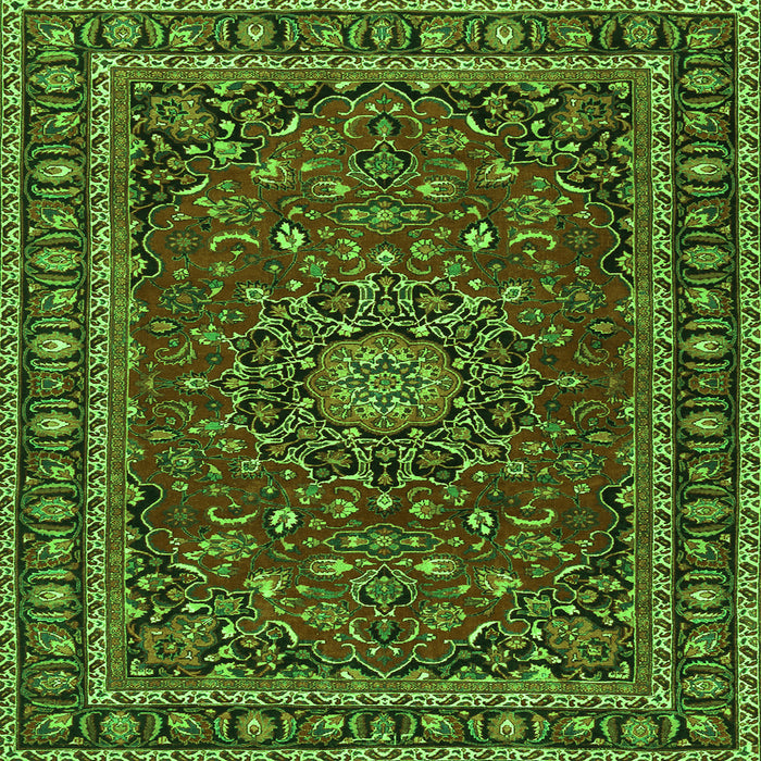 Serging Thickness of Persian Green Traditional Rug, tr2618grn