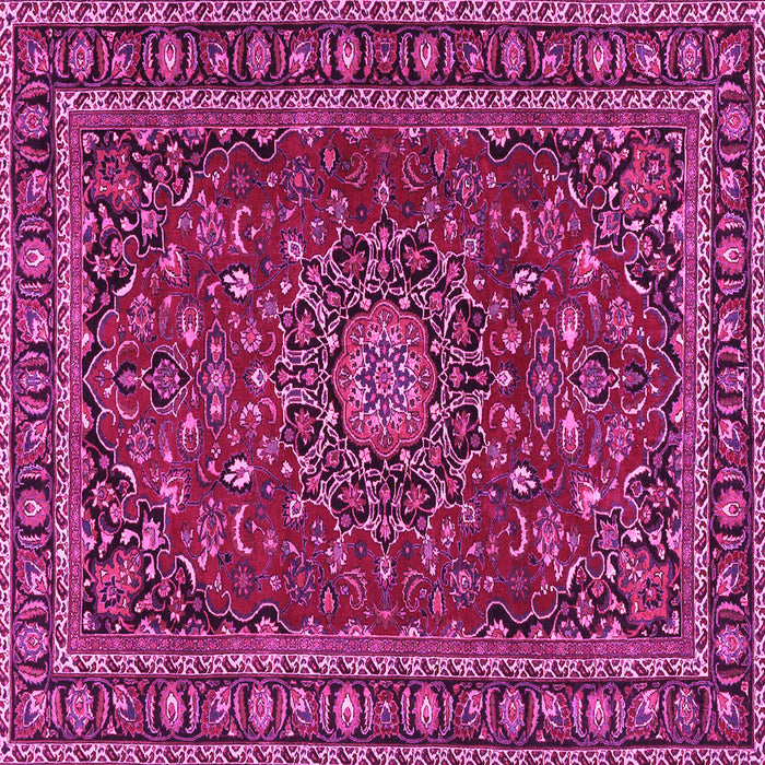 Square Machine Washable Persian Pink Traditional Rug, wshtr2618pnk