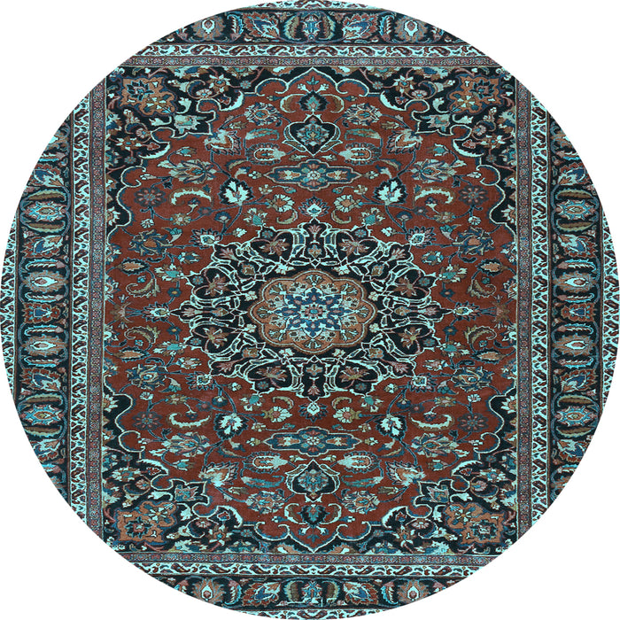 Round Persian Light Blue Traditional Rug, tr2618lblu
