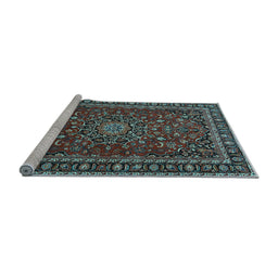 Sideview of Machine Washable Persian Light Blue Traditional Rug, wshtr2618lblu