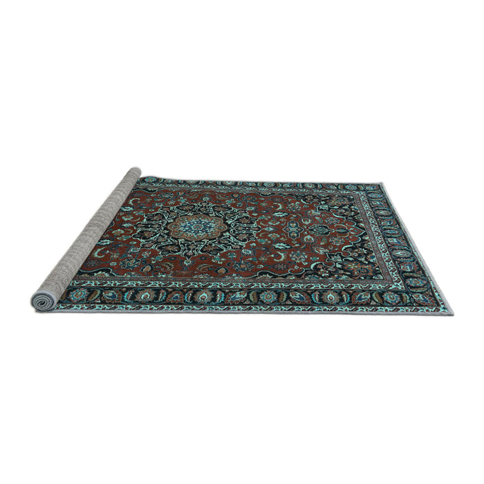 Sideview of Machine Washable Persian Light Blue Traditional Rug, wshtr2618lblu