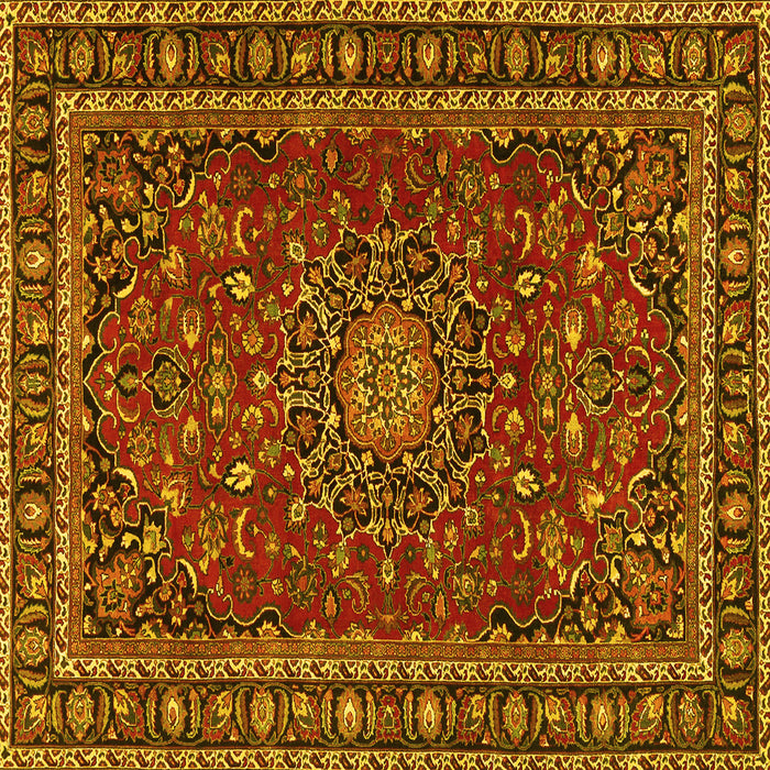 Square Persian Yellow Traditional Rug, tr2618yw