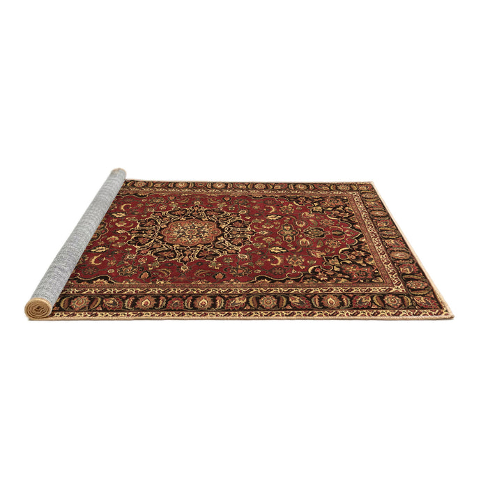 Sideview of Machine Washable Persian Brown Traditional Rug, wshtr2618brn