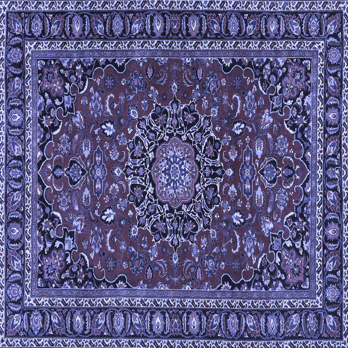Square Machine Washable Persian Blue Traditional Rug, wshtr2618blu