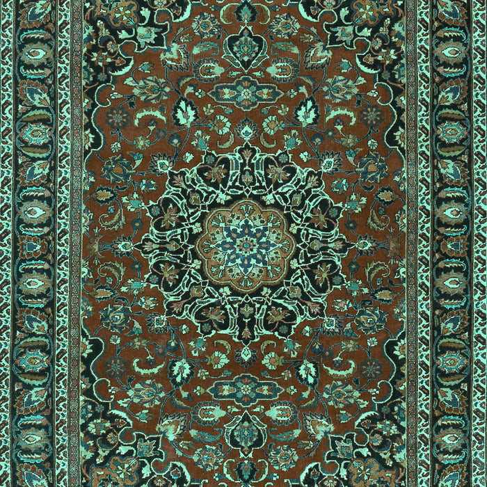 Machine Washable Persian Turquoise Traditional Area Rugs, wshtr2618turq