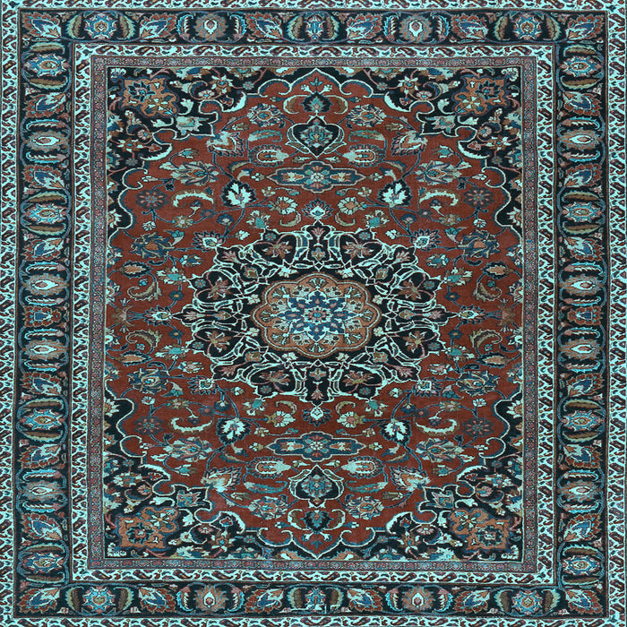 Square Machine Washable Persian Light Blue Traditional Rug, wshtr2618lblu