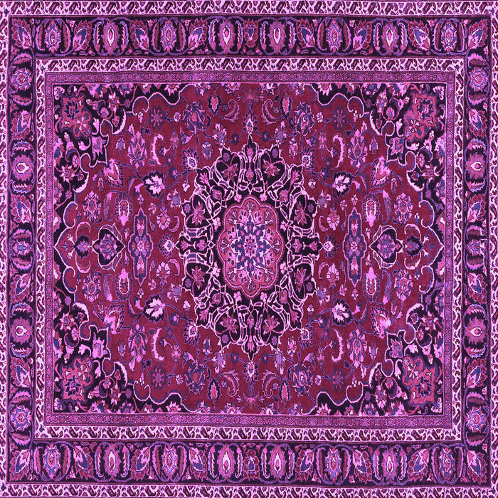 Square Machine Washable Persian Purple Traditional Area Rugs, wshtr2618pur