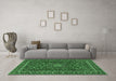 Machine Washable Persian Emerald Green Traditional Area Rugs in a Living Room,, wshtr2618emgrn