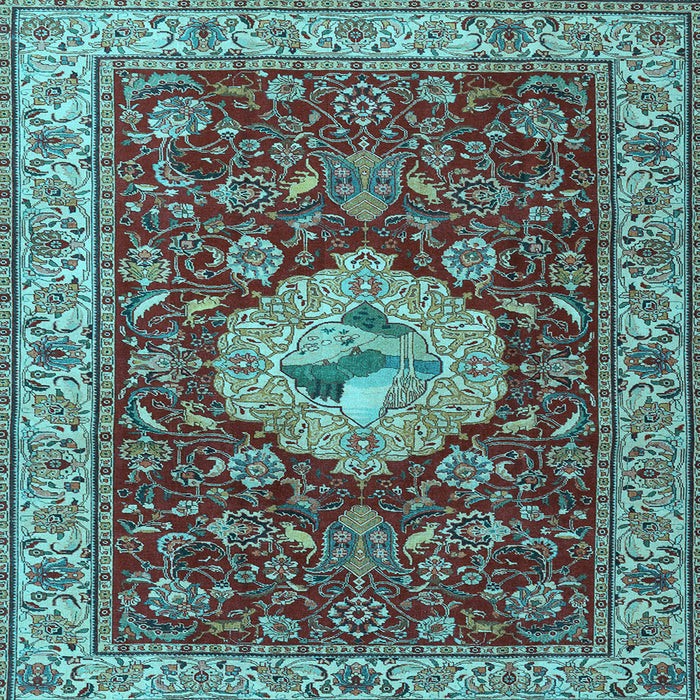 Square Persian Light Blue Traditional Rug, tr2619lblu