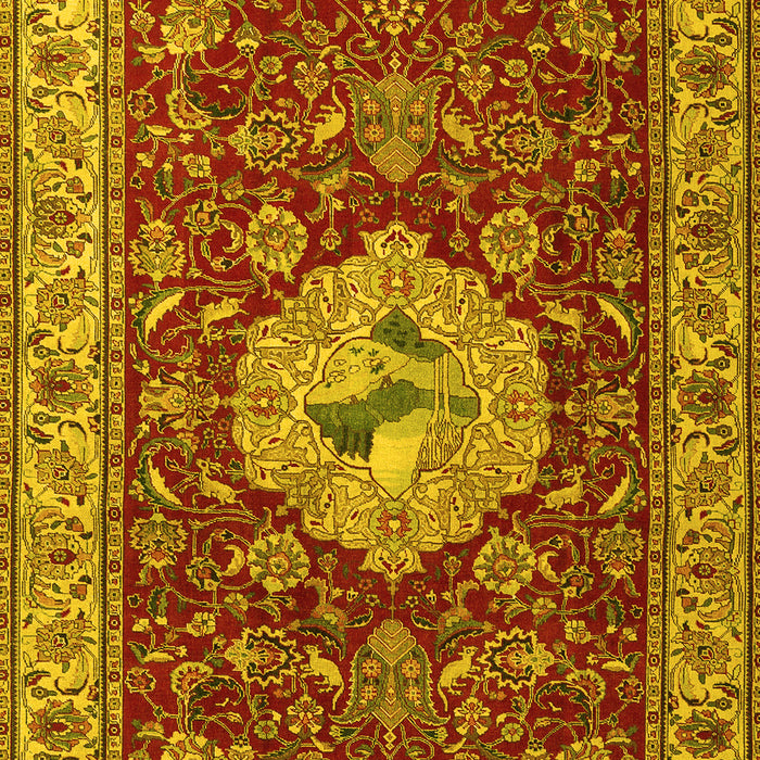 Machine Washable Persian Yellow Traditional Rug, wshtr2619yw
