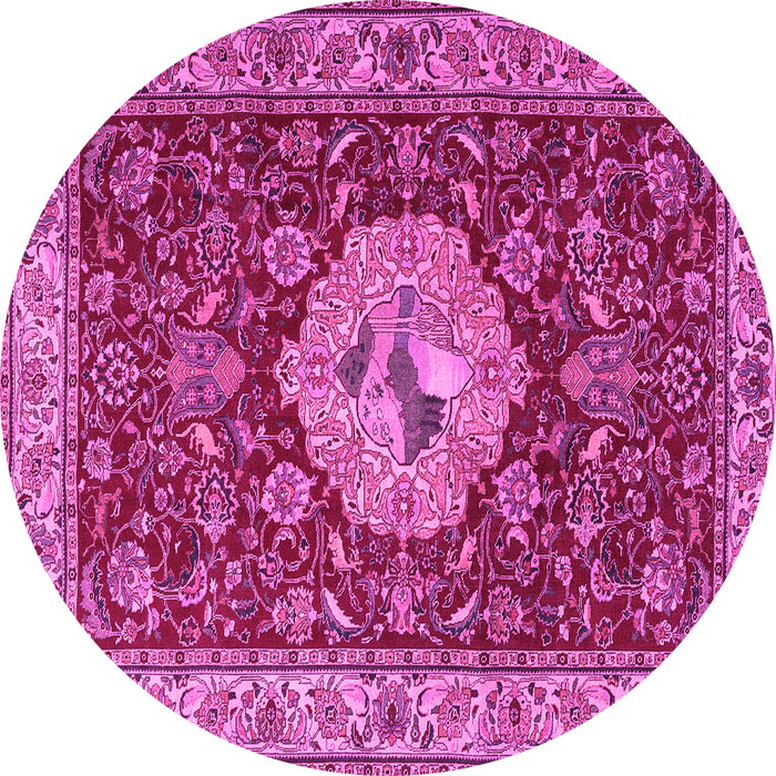 Round Persian Pink Traditional Rug, tr2619pnk