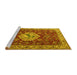 Sideview of Machine Washable Persian Yellow Traditional Rug, wshtr2619yw