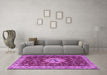 Machine Washable Persian Purple Traditional Area Rugs in a Living Room, wshtr2619pur