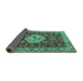 Sideview of Persian Turquoise Traditional Rug, tr2619turq